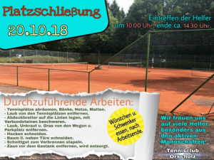 Platzschließung 2018