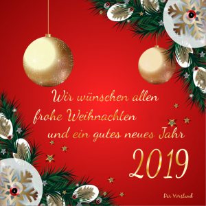 Frohe Weihnachten und ein gutes neues Jahr 2019