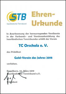Gold Urkunde 2018